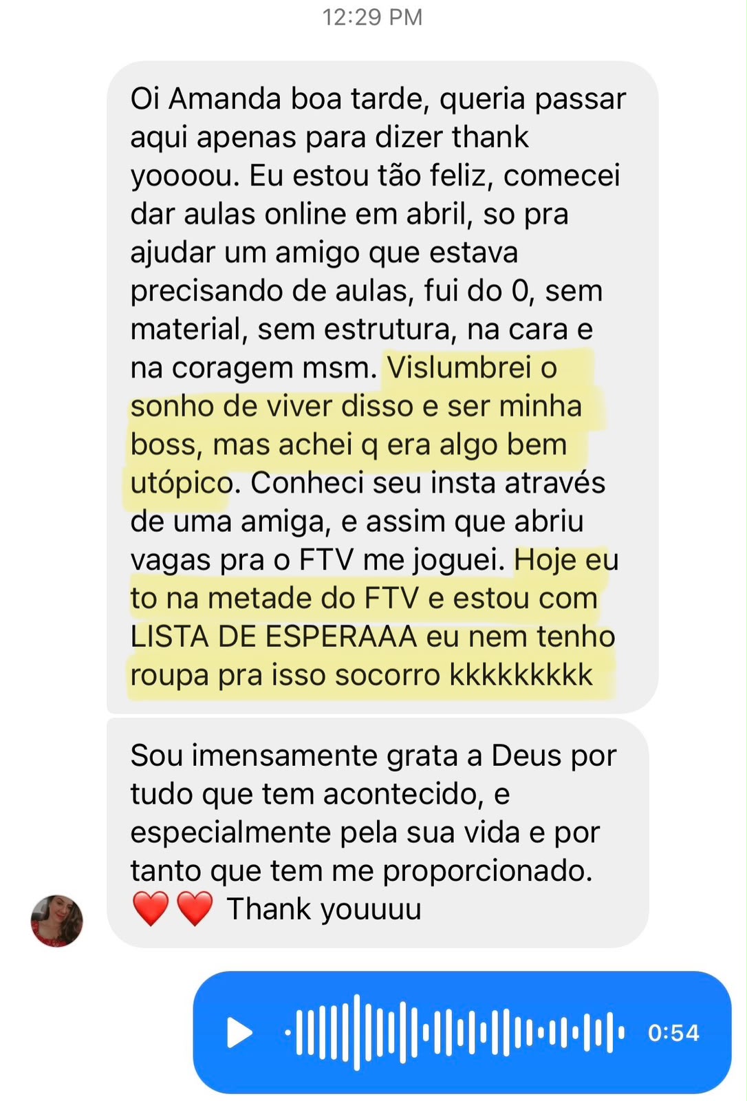 Depoimento de aluna 2 da Formação de Professores de Idiomas