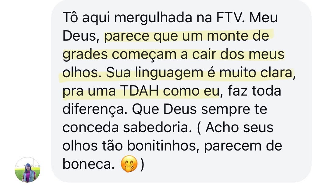 Depoimento de aluna 14 da Formação de Professores de Idiomas